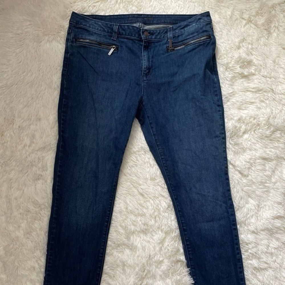 EUC Dark Blue Michael Kors skinny jeans size 12 with front zippers